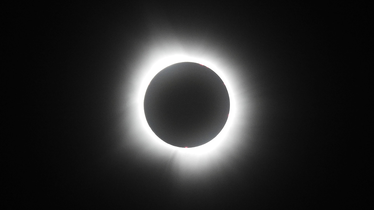 Totality during the solar eclipse on April 8, 2024